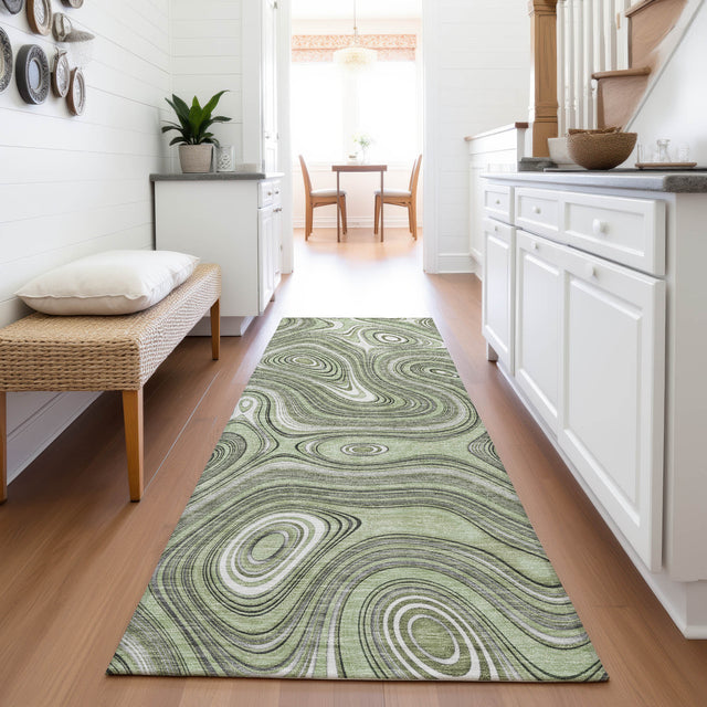 Addison Chantille ACN2097 Geometric Machine Made Transitional Aloe Rug