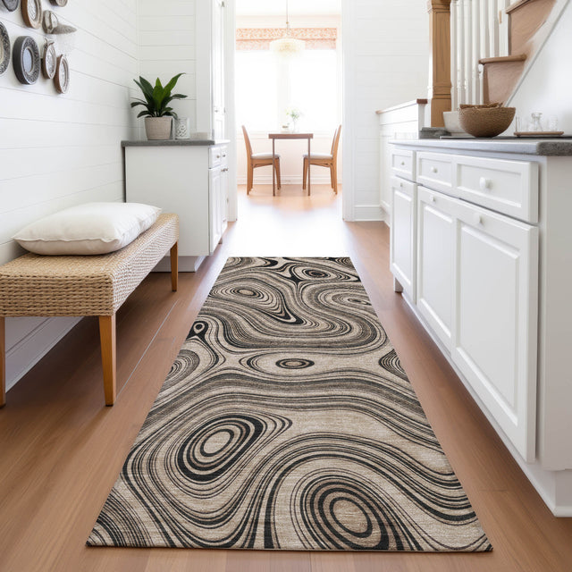 Addison Chantille ACN2097 Geometric Machine Made Transitional Beige Rug