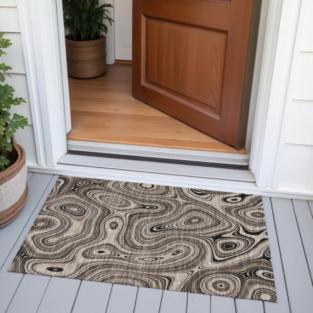 Addison Chantille ACN2097 Geometric Machine Made Transitional Beige Rug