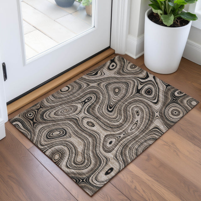 Addison Chantille ACN2097 Geometric Machine Made Transitional Beige Rug