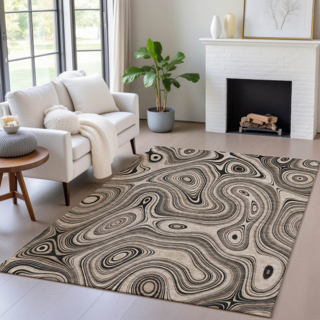 Addison Chantille ACN2097 Geometric Machine Made Transitional Beige Rug