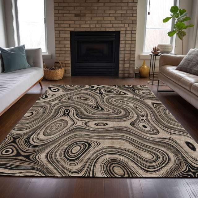 Addison Chantille ACN2097 Geometric Machine Made Transitional Beige Rug