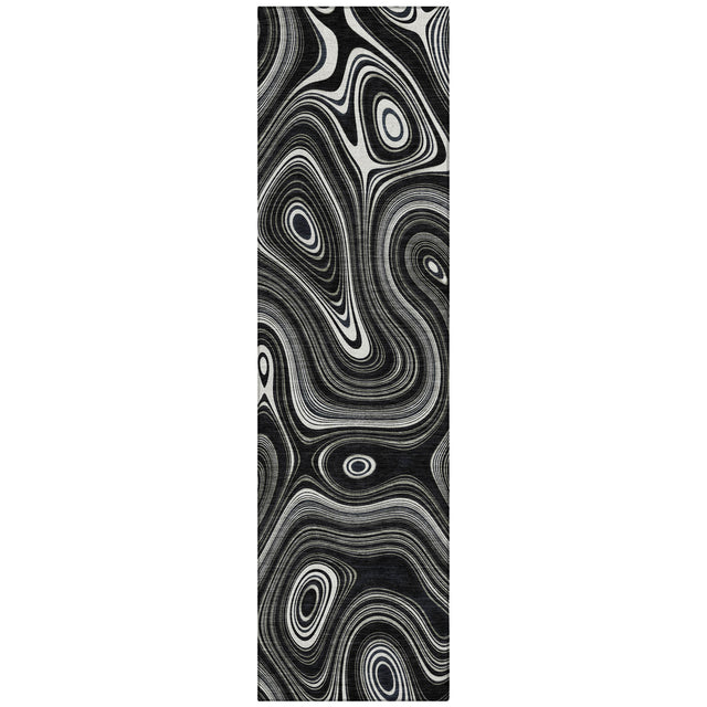 Addison Chantille ACN2097 Geometric Machine Made Transitional Black Rug