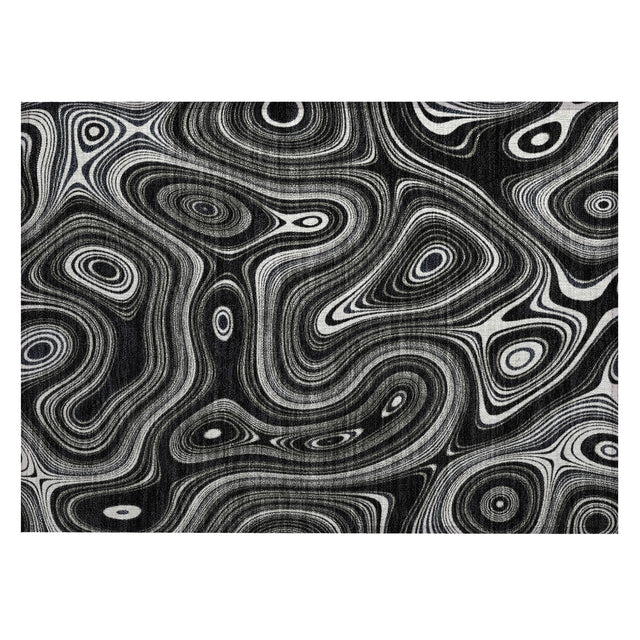 Addison Chantille ACN2097 Geometric Machine Made Transitional Black Rug