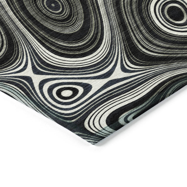 Addison Chantille ACN2097 Geometric Machine Made Transitional Black Rug