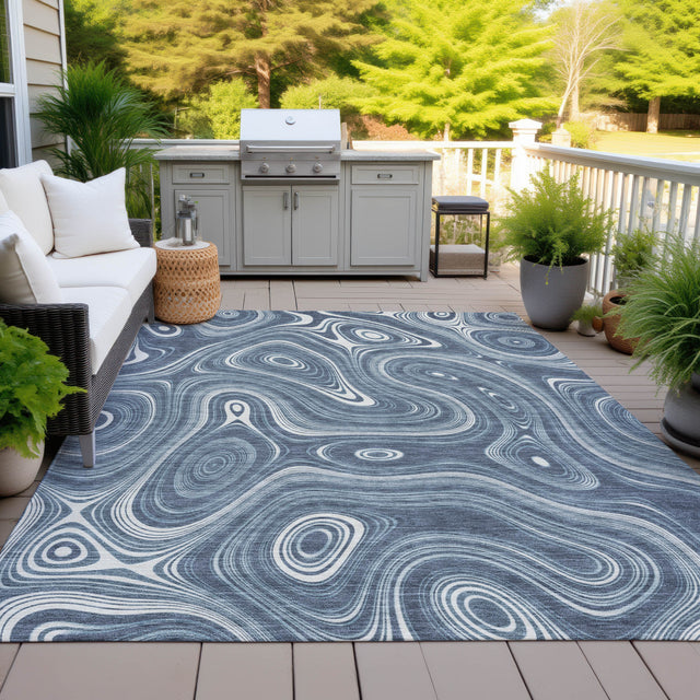 Addison Chantille ACN2097 Geometric Machine Made Transitional Blue Rug