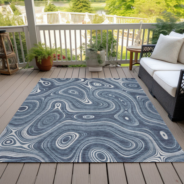 Addison Chantille ACN2097 Geometric Machine Made Transitional Blue Rug