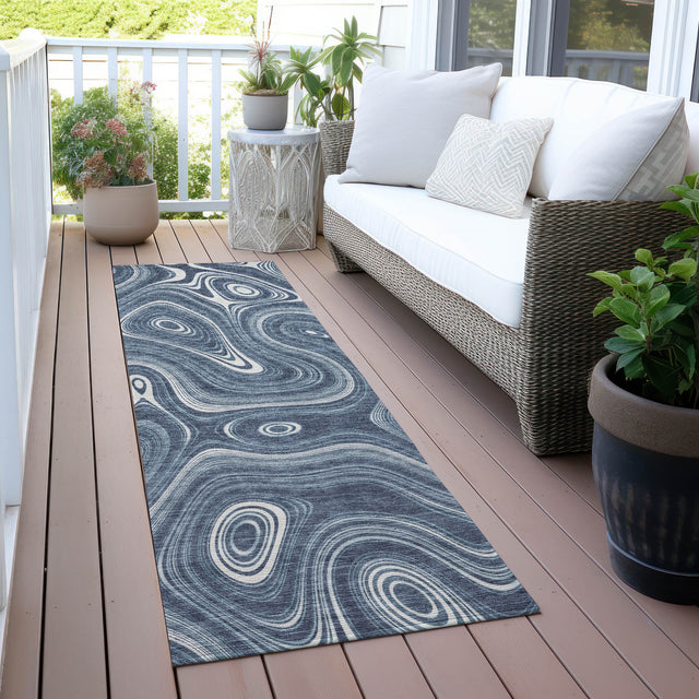 Addison Chantille ACN2097 Geometric Machine Made Transitional Blue Rug