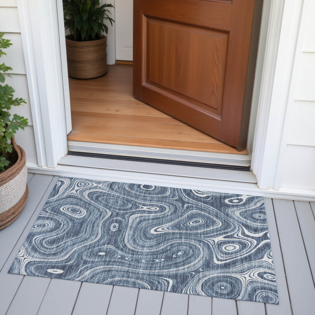 Addison Chantille ACN2097 Geometric Machine Made Transitional Blue Rug