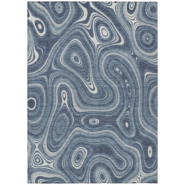 Addison Chantille ACN2097 Geometric Machine Made Transitional Blue Rug