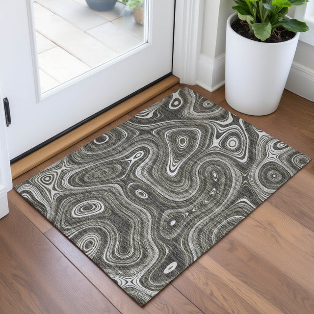 Addison Chantille ACN2097 Geometric Machine Made Transitional Gray Rug