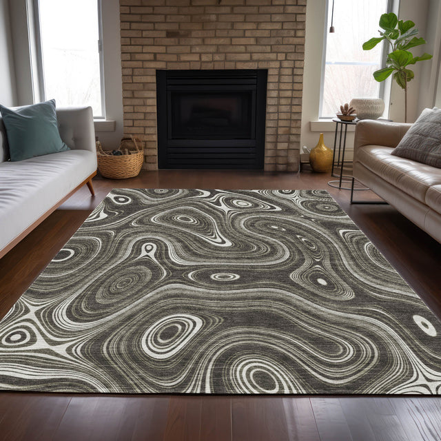 Addison Chantille ACN2097 Geometric Machine Made Transitional Gray Rug