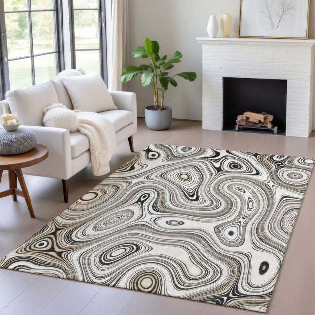 Addison Chantille ACN2097 Geometric Machine Made Transitional Ivory Rug