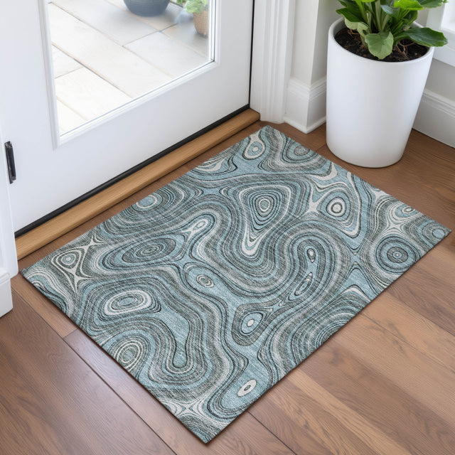 Addison Chantille ACN2097 Geometric Machine Made Transitional Sky Rug