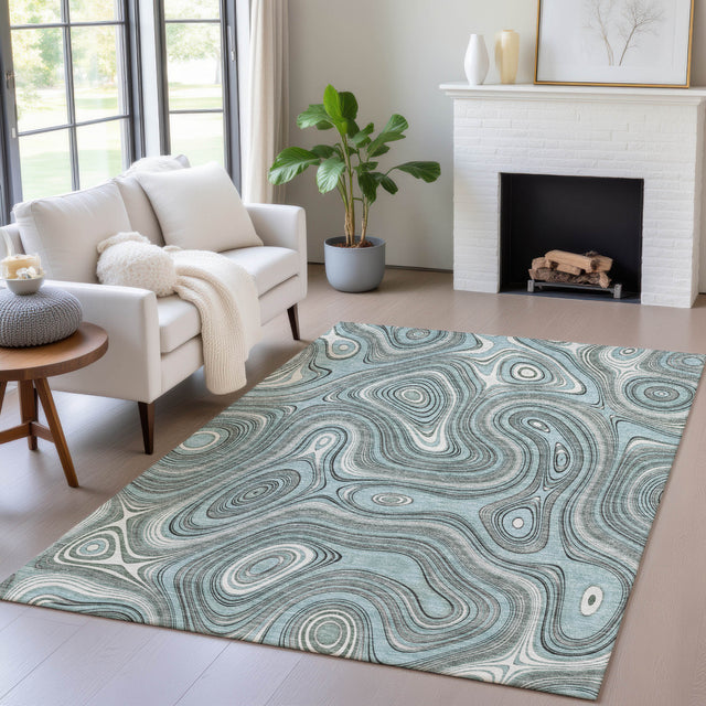Addison Chantille ACN2097 Geometric Machine Made Transitional Sky Rug