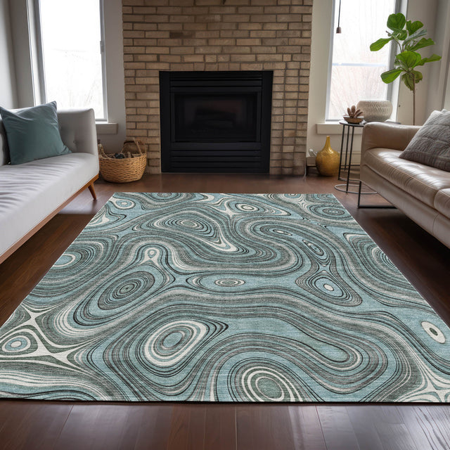 Addison Chantille ACN2097 Geometric Machine Made Transitional Sky Rug