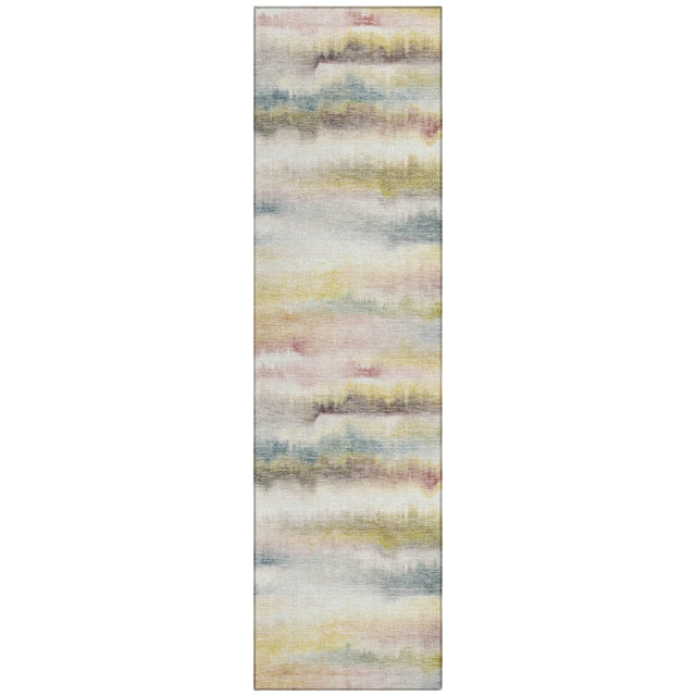 Addison Chantille ACN2098 Stripes Machine Made Transitional Gold Rug