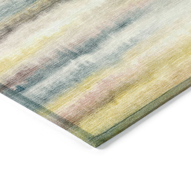 Addison Chantille ACN2098 Stripes Machine Made Transitional Gold Rug