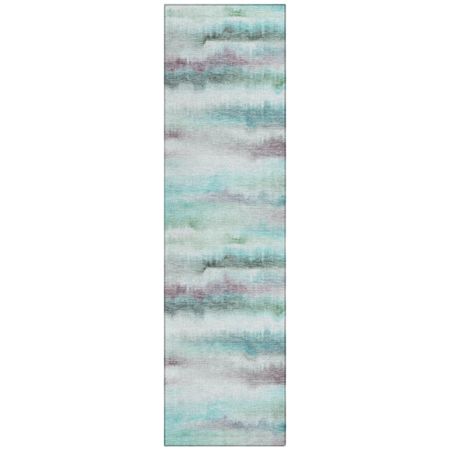Addison Chantille ACN2098 Stripes Machine Made Transitional Teal Rug