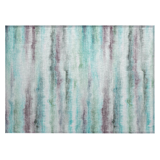 Addison Chantille ACN2098 Stripes Machine Made Transitional Teal Rug
