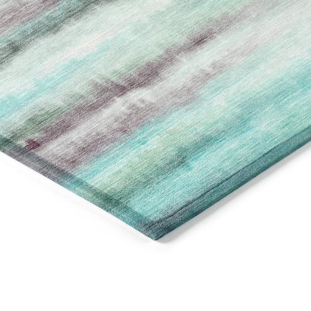 Addison Chantille ACN2098 Stripes Machine Made Transitional Teal Rug