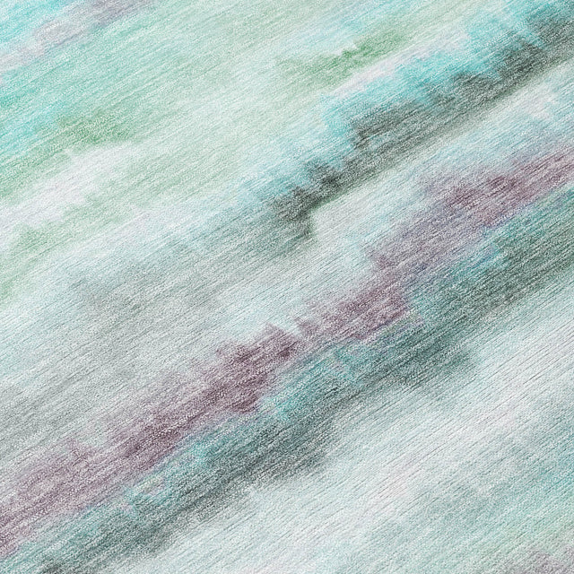 Addison Chantille ACN2098 Stripes Machine Made Transitional Teal Rug