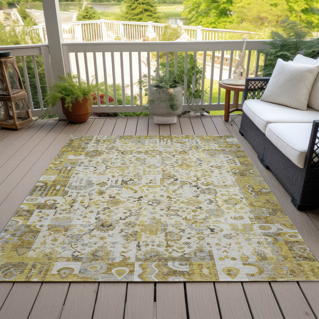 Addison Chantille ACN2099 Global Machine Made Traditional Gold Rug