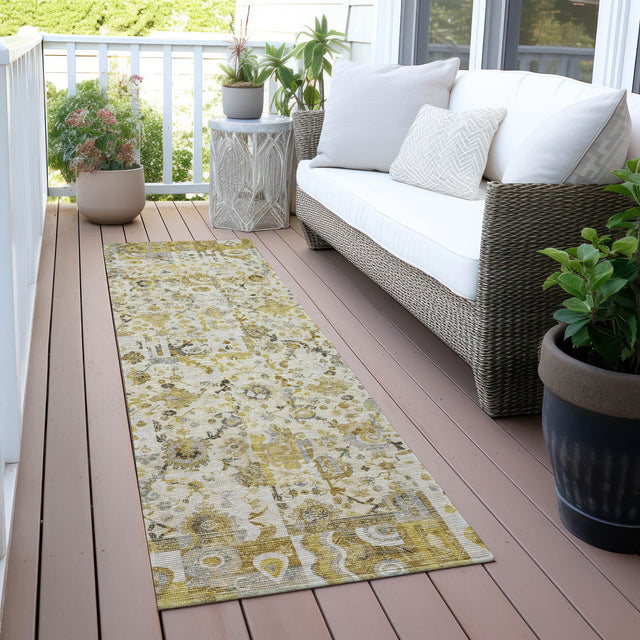 Addison Chantille ACN2099 Global Machine Made Traditional Gold Rug