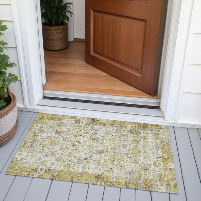 Addison Chantille ACN2099 Global Machine Made Traditional Gold Rug