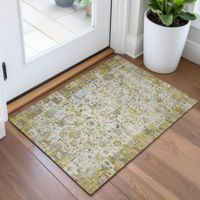 Addison Chantille ACN2099 Global Machine Made Traditional Gold Rug