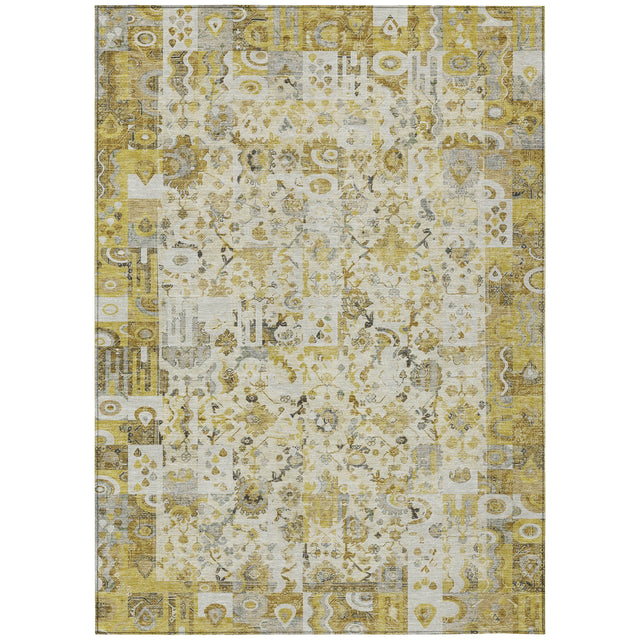 Addison Chantille ACN2099 Global Machine Made Traditional Gold Rug