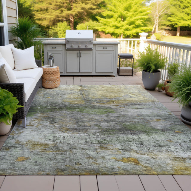 Addison Chantille ACN2100 Abstract Machine Made Transitional Olive Rug