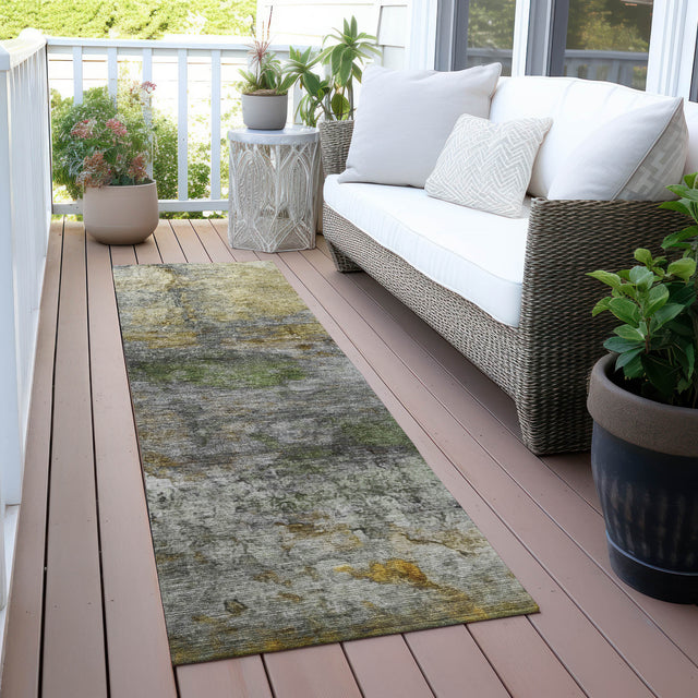 Addison Chantille ACN2100 Abstract Machine Made Transitional Olive Rug