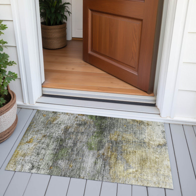 Addison Chantille ACN2100 Abstract Machine Made Transitional Olive Rug