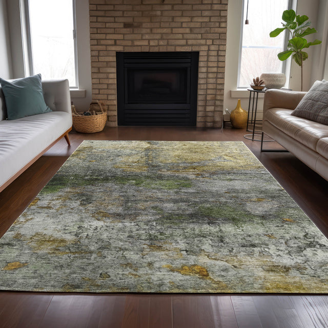 Addison Chantille ACN2100 Abstract Machine Made Transitional Olive Rug