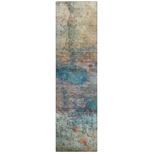 Addison Chantille ACN2100 Abstract Machine Made Transitional Teal Rug