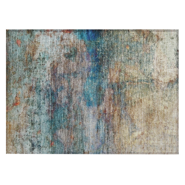 Addison Chantille ACN2100 Abstract Machine Made Transitional Teal Rug