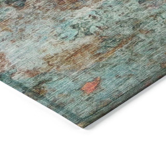 Addison Chantille ACN2100 Abstract Machine Made Transitional Teal Rug