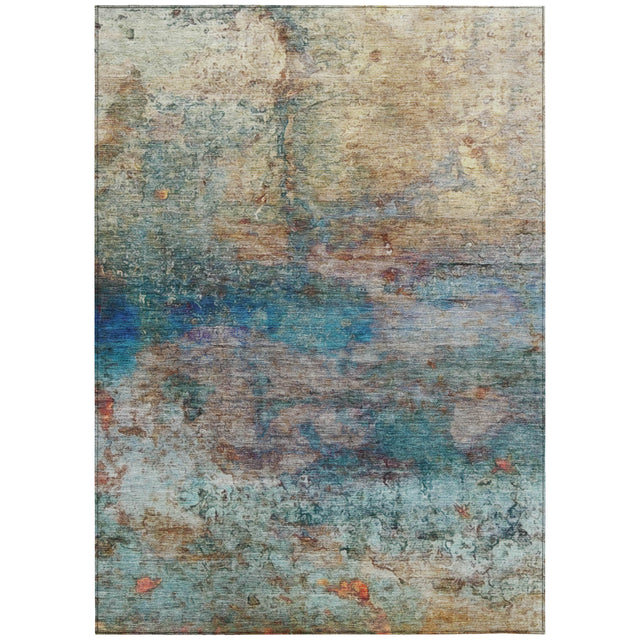Addison Chantille ACN2100 Abstract Machine Made Transitional Teal Rug