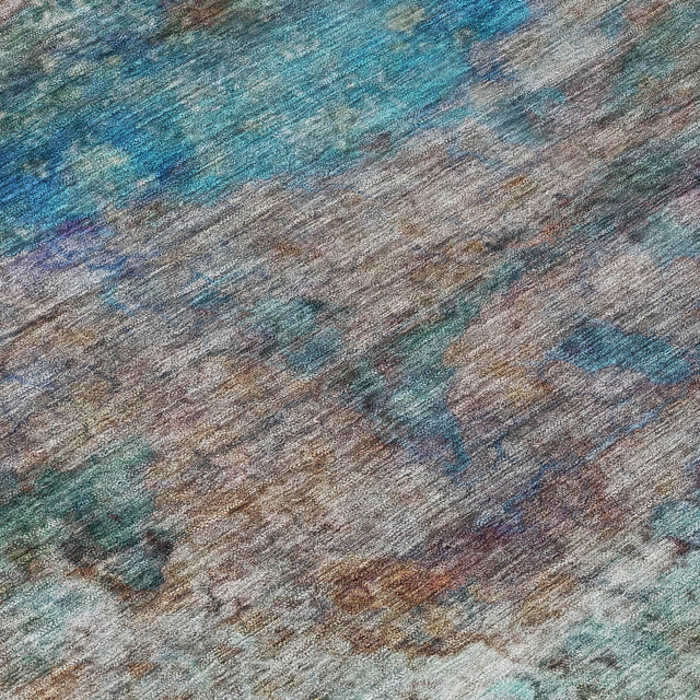 Addison Chantille ACN2100 Abstract Machine Made Transitional Teal Rug