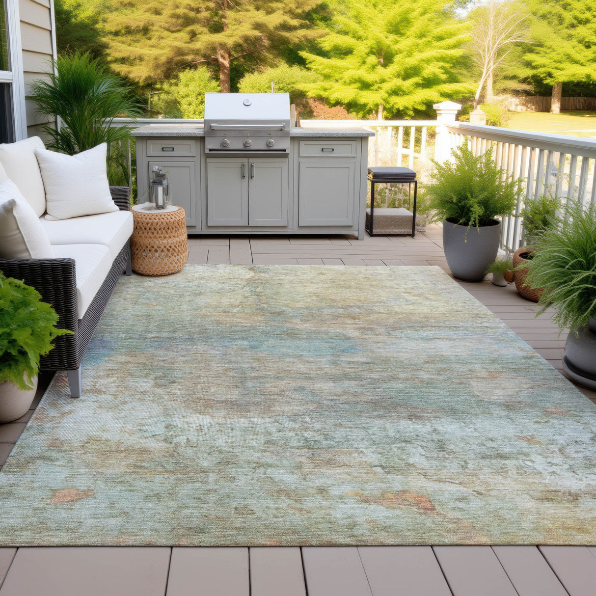 Addison Chantille ACN2100 Abstract Machine Made Transitional Wheat Rug