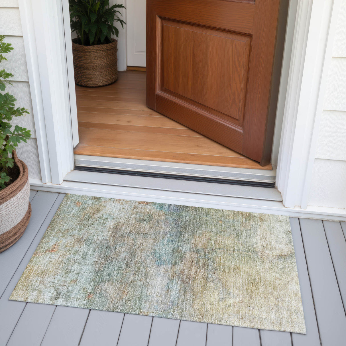 Addison Chantille ACN2100 Abstract Machine Made Transitional Wheat Rug