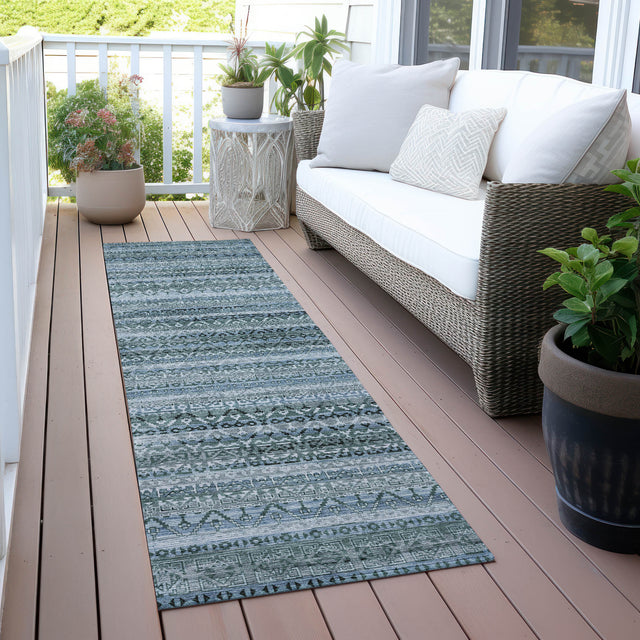 Addison Chantille ACN2101 Stripes Machine Made Transitional Aloe Rug