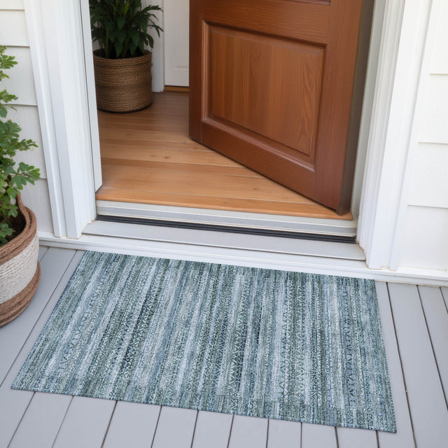 Addison Chantille ACN2101 Stripes Machine Made Transitional Aloe Rug