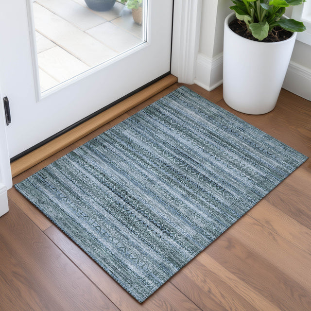 Addison Chantille ACN2101 Stripes Machine Made Transitional Aloe Rug