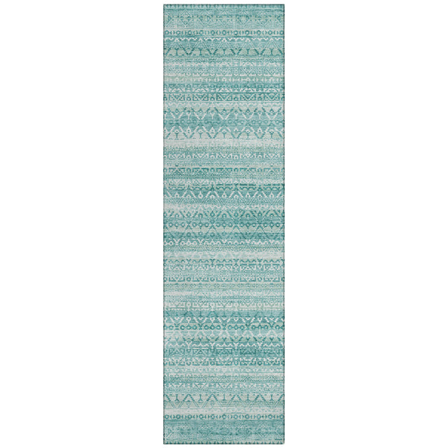 Addison Chantille ACN2101 Stripes Machine Made Transitional Aqua Rug