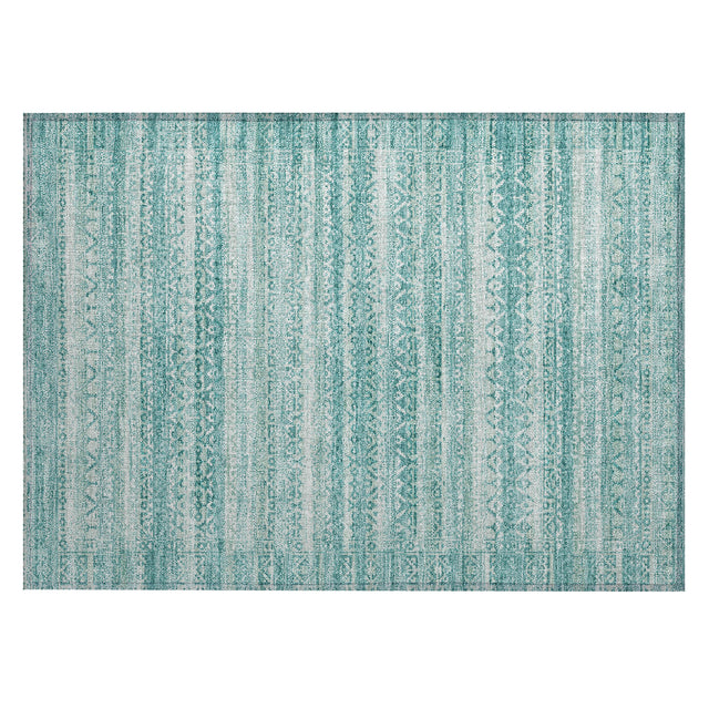 Addison Chantille ACN2101 Stripes Machine Made Transitional Aqua Rug