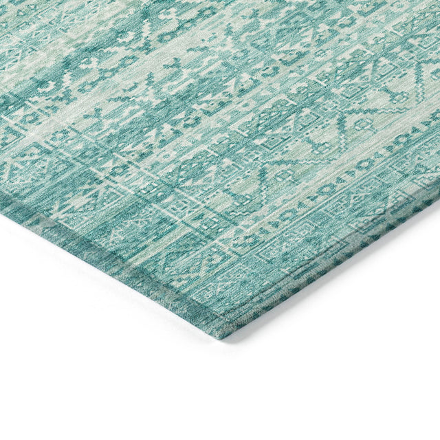 Addison Chantille ACN2101 Stripes Machine Made Transitional Aqua Rug