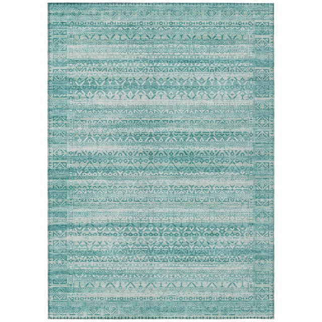 Addison Chantille ACN2101 Stripes Machine Made Transitional Aqua Rug