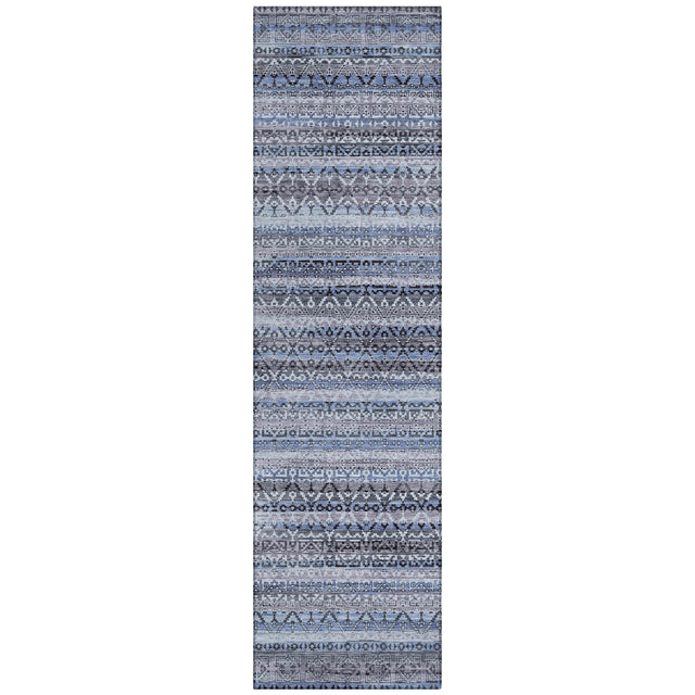 Addison Chantille ACN2101 Stripes Machine Made Transitional Blue Rug